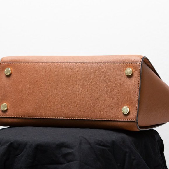 MICHAEL KORS 👜 Selma Satchel Purse Brown Large - Picture 5 of 7